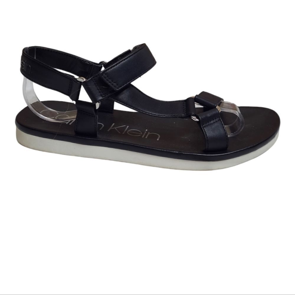 CALVIN KLEIN Zandel black‎ strappy active sandals 7